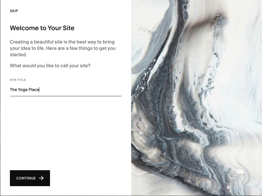 Setting your site name in Squarespace