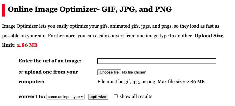 Best Image Optimizer Tool - Dynamic Drive.