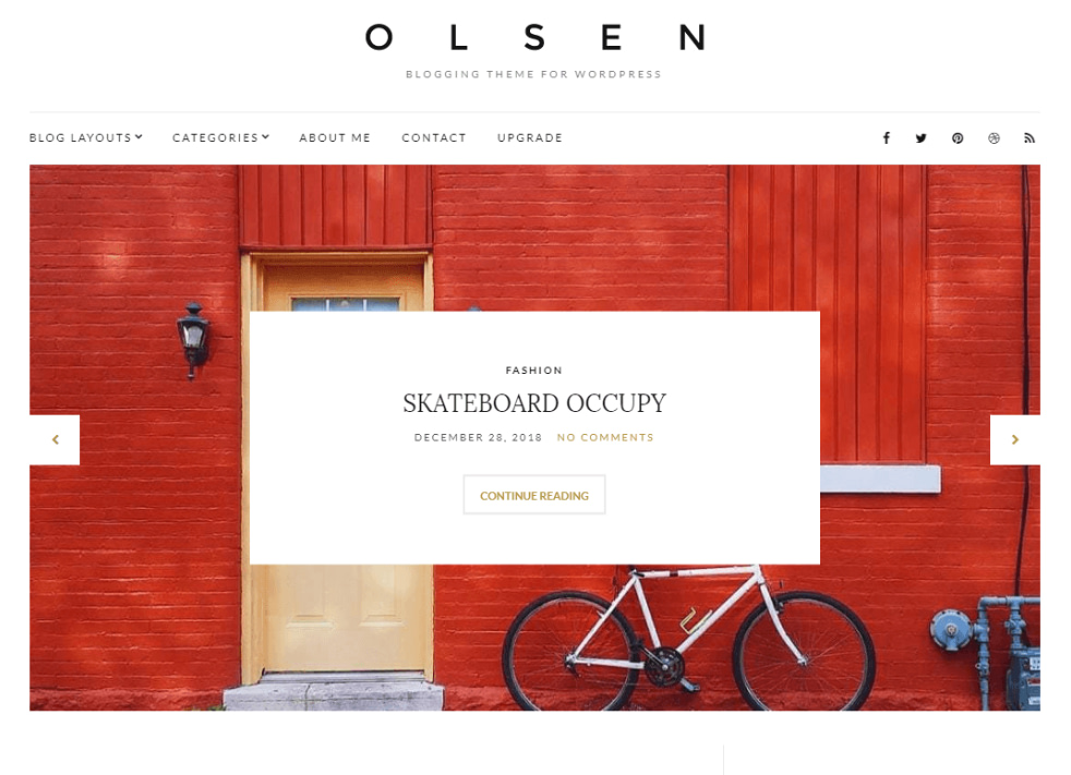 A desktop website built using Olsen Light.