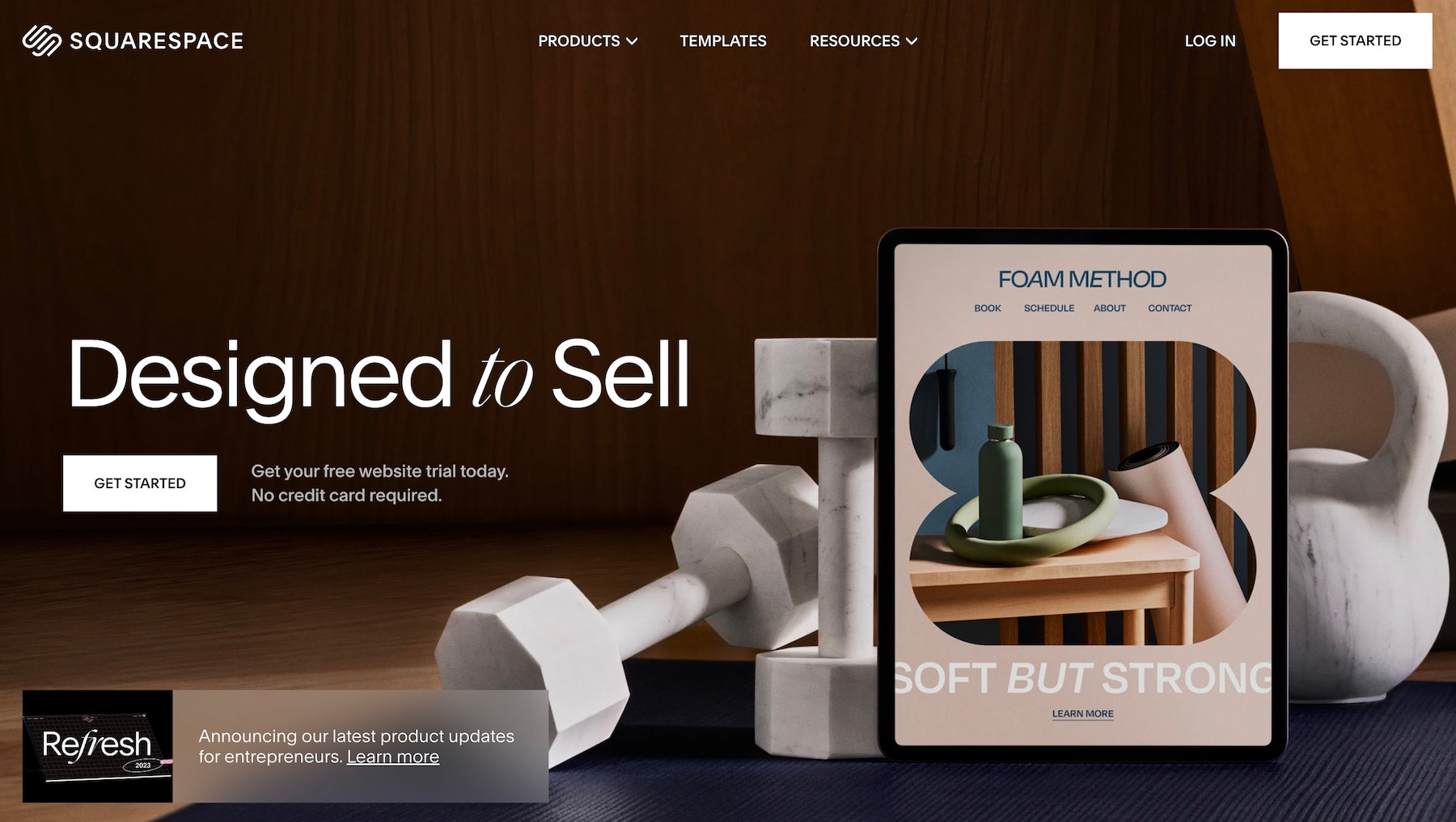 Click Get Started if you're ready to learn how to use Squarespace