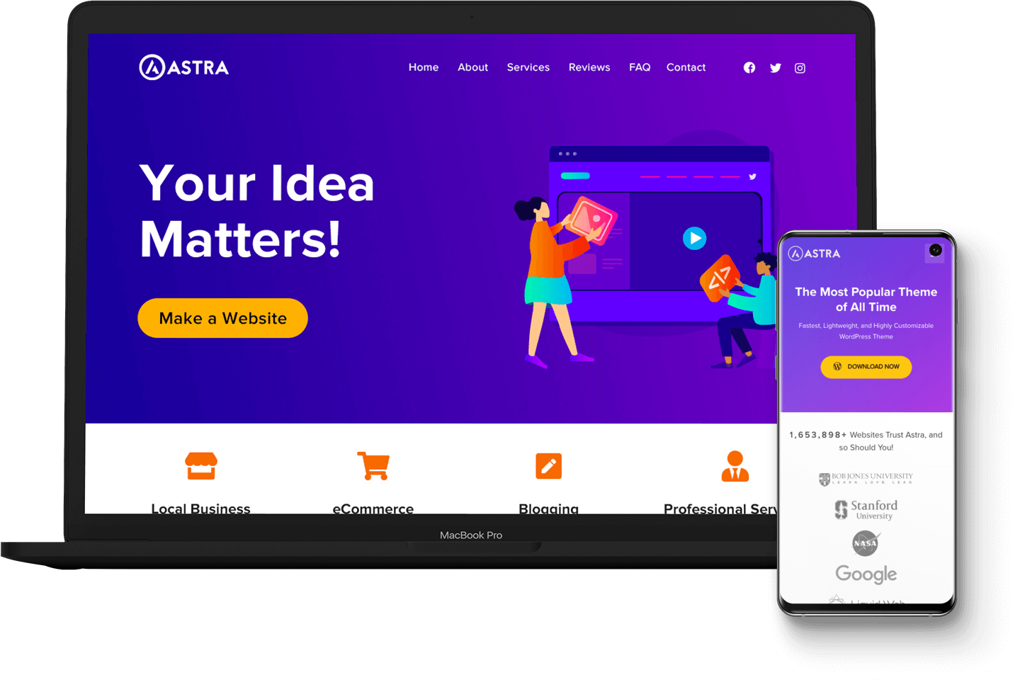 Astra is a free theme that pairs well with Elementor