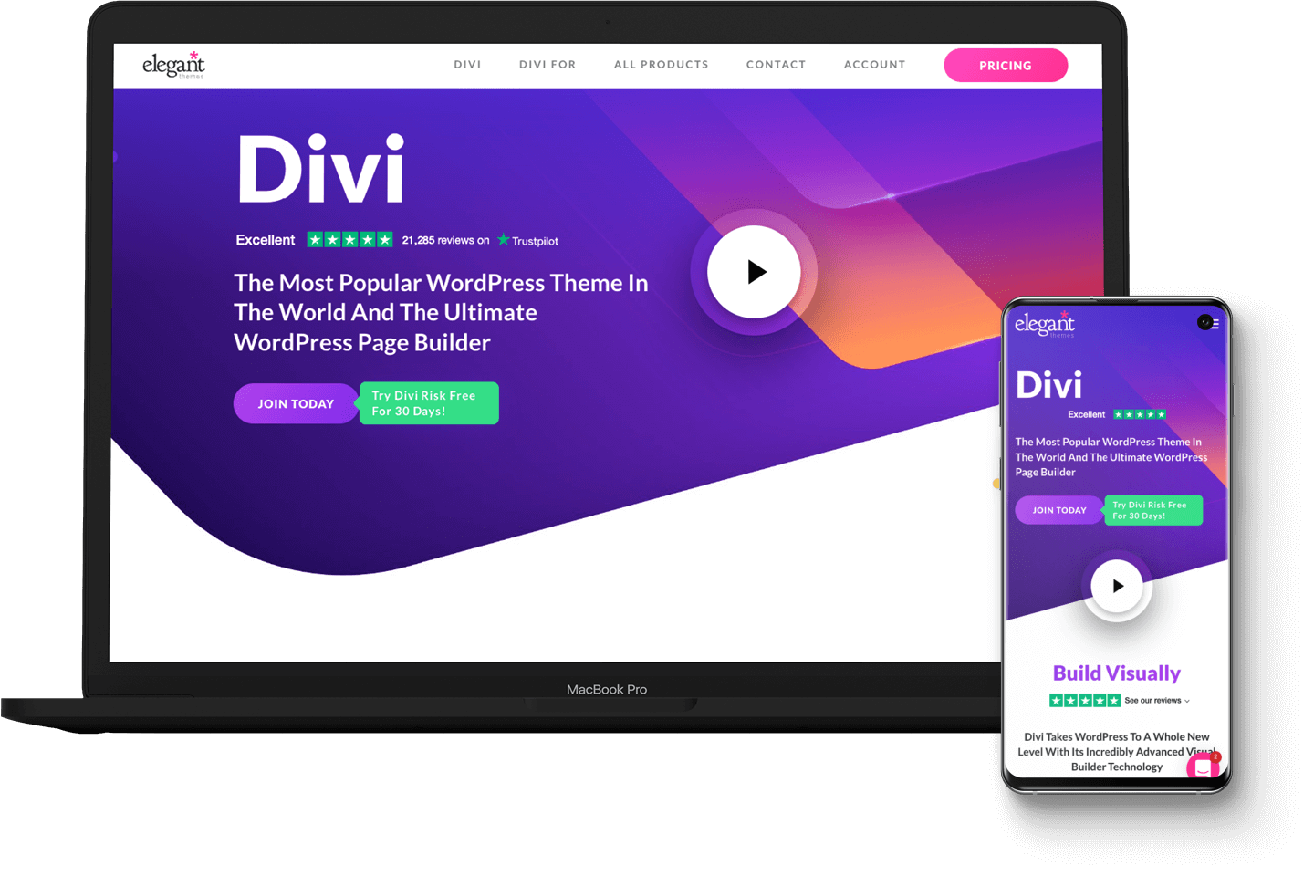 The Divi Yoga pack on desktop and mobile.