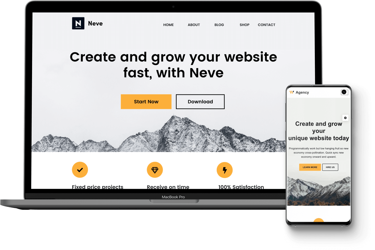 Neve on desktop and mobile