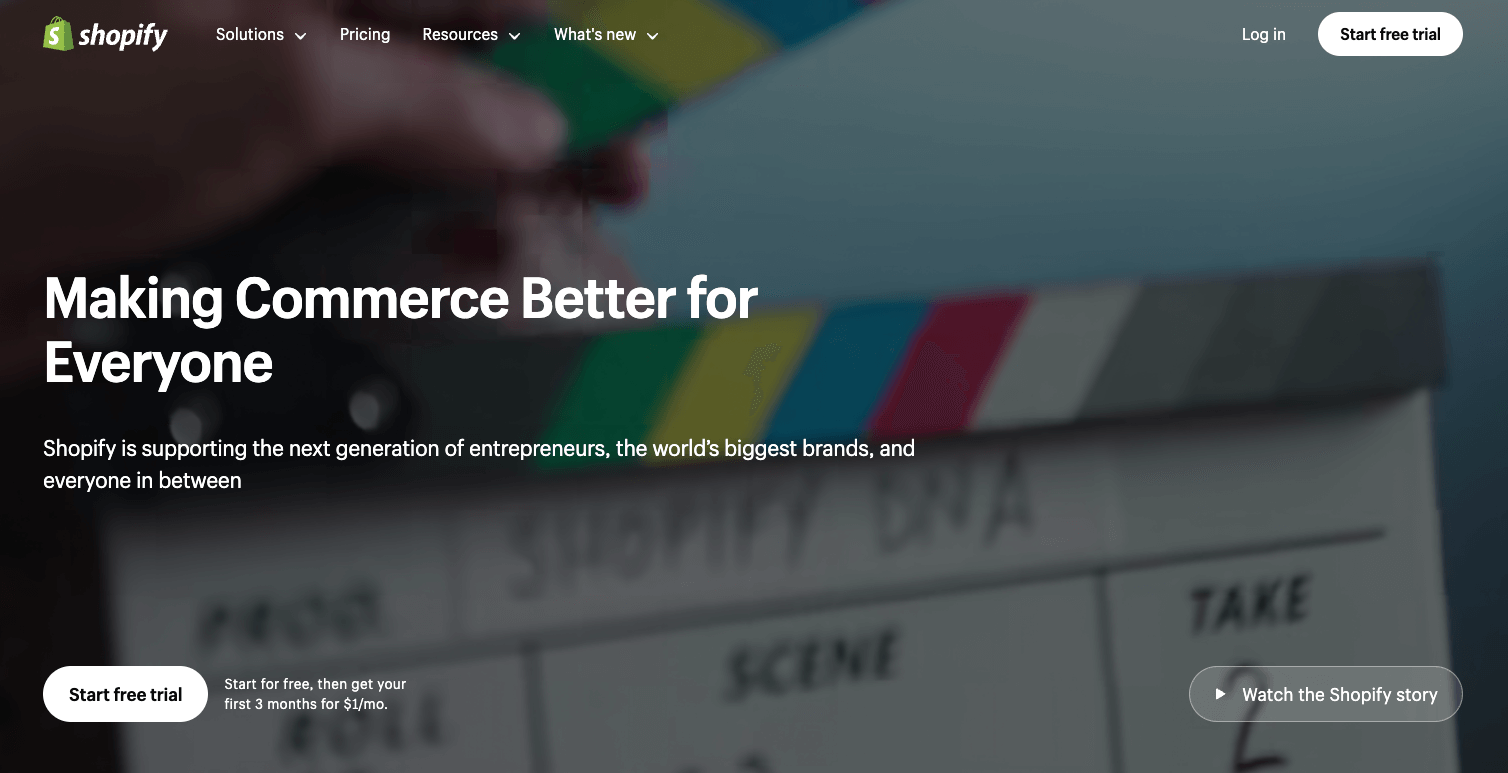 free ecommerce platforms - Shopify