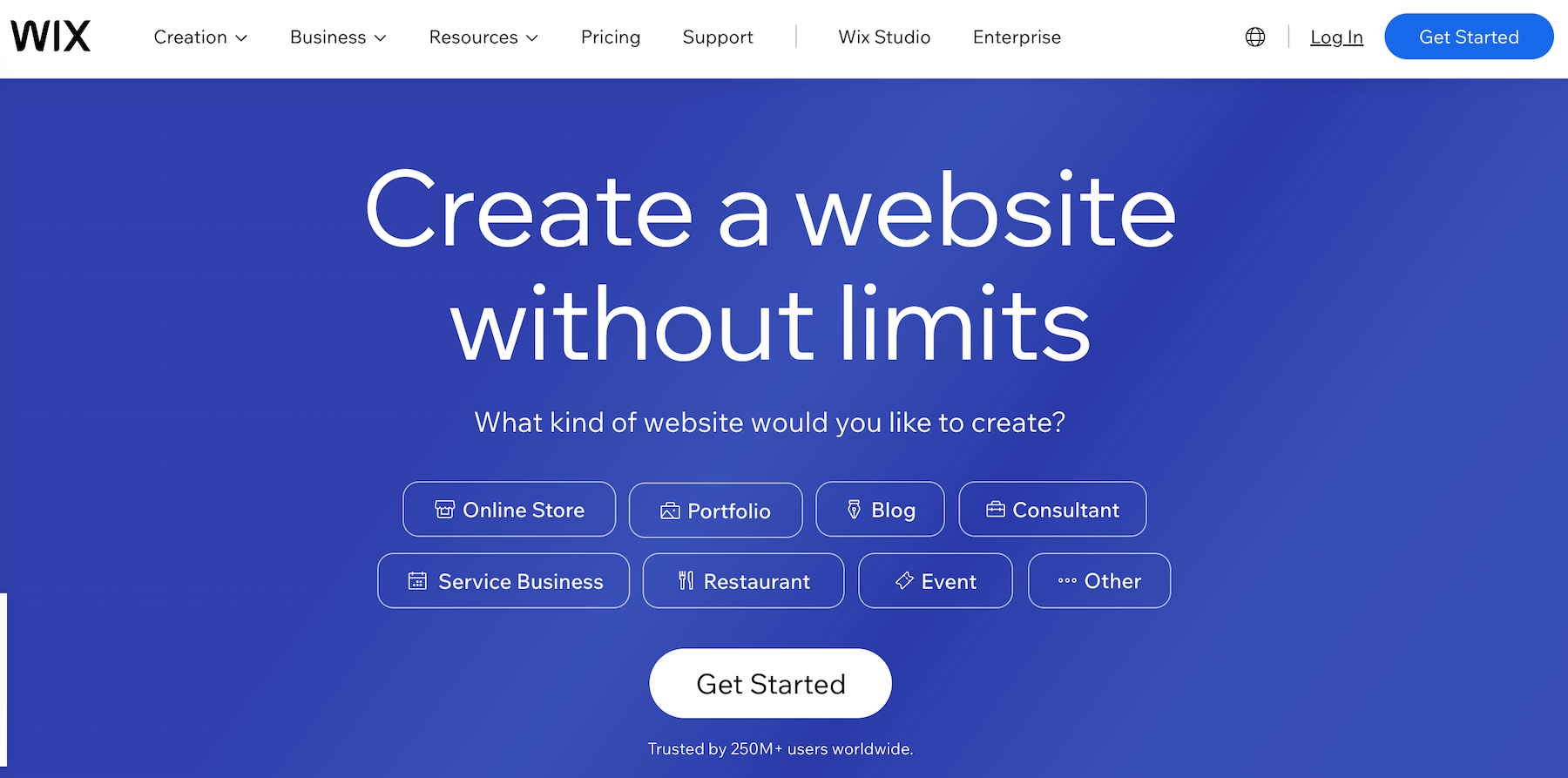 Wix website builder.